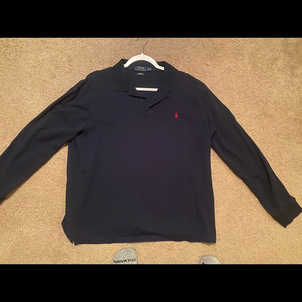 Ralph Lauren Polo Navy blue collard long sleeve